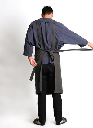 KAAREM Que Upstairs Pocket Apron - Charcoal KAAREM Que Upstairs Pocket Apron - Charcoal