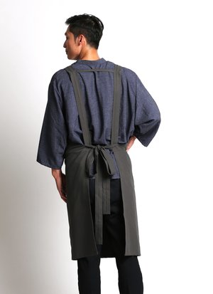 KAAREM Que Upstairs Pocket Apron - Charcoal KAAREM Que Upstairs Pocket Apron - Charcoal