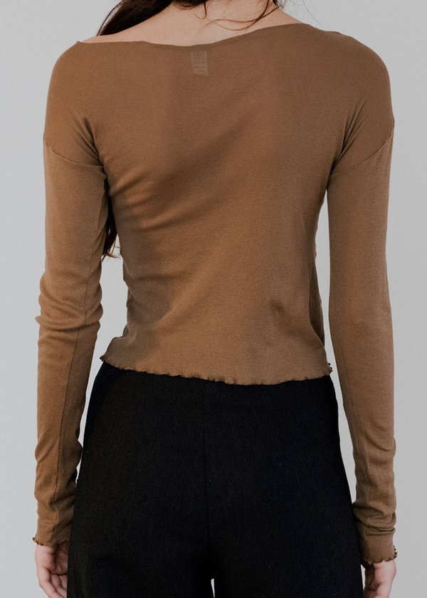 BASERANGE GERRYMANDERED LONG SLEEVE 美品 Baserange Gerrymandered Long Sleeve - Ande Brown | Garmentory