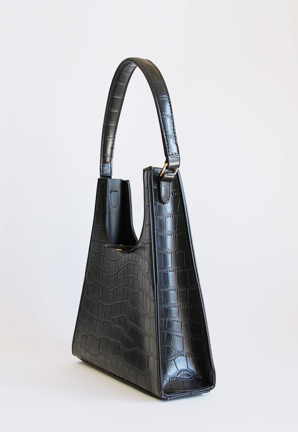 Collection and Co Aries Faux Croc Bag - Black Collection and Co Aries Faux Croc Bag - Black
