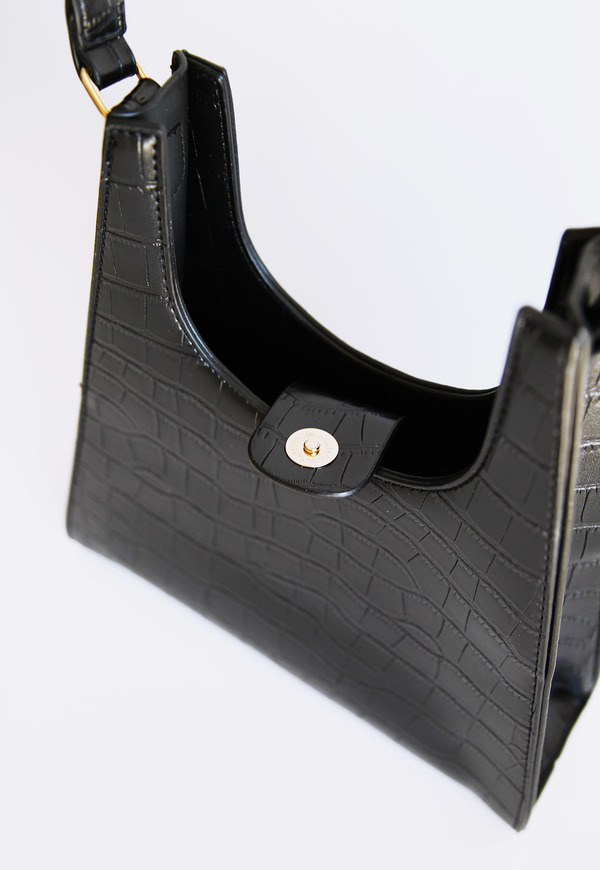 Collection and Co Aries Faux Croc Bag - Black Collection and Co Aries Faux Croc Bag - Black