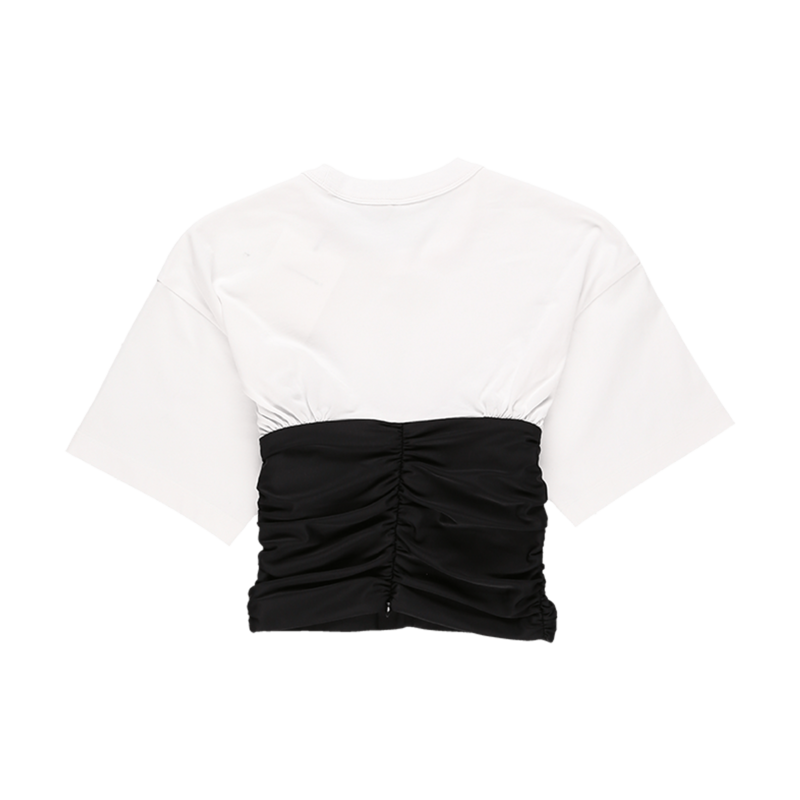 ALEXANDER WANG Ruched Bodycon T-Shirt - Black/White | Garmentory