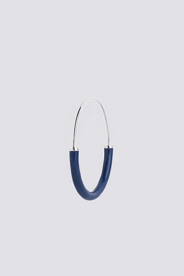 Maria Black Serendipity Medium Single Hoop - Silver/Blue | Garmentory