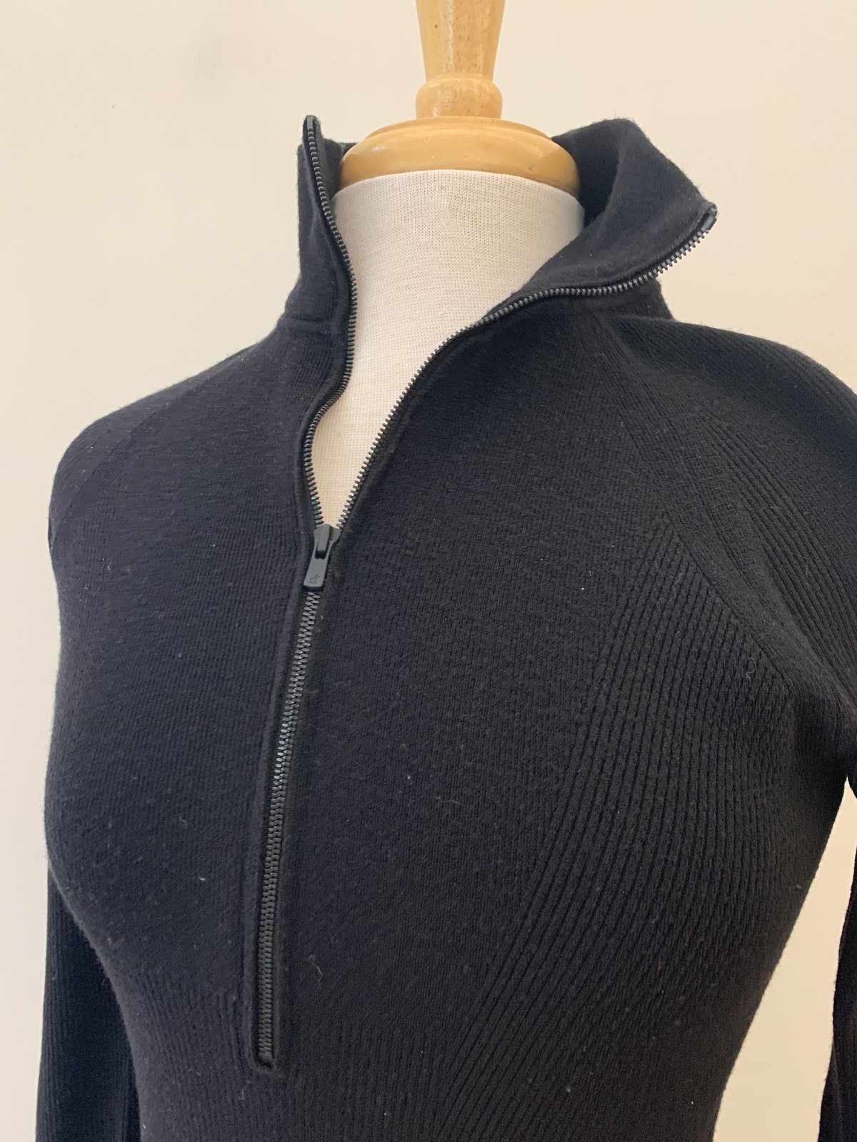 [Pre-loved] Autumn Cashmere Wool Zip Up Dress - Black - Image 2 of 4