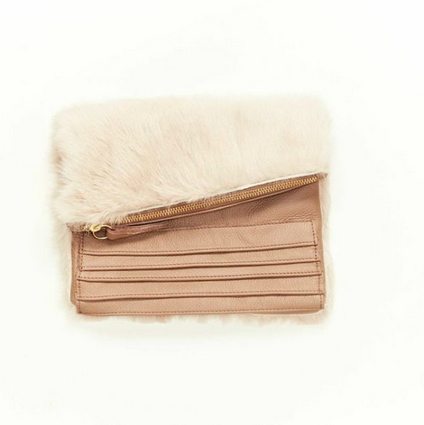 Collina Strada Nico Clutch Taupe Fur Collina Strada Nico Clutch Taupe Fur