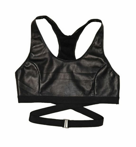 Collina Strada Virgin Islands Bralette Black Leather Collina Strada Virgin Islands Bralette Black Leather