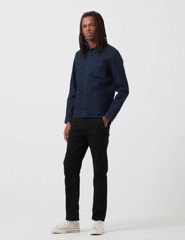 Folk Clothing Plinth Slub Denim Jacket - Indigo Blue Folk Clothing Plinth Slub Denim Jacket - Indigo Blue