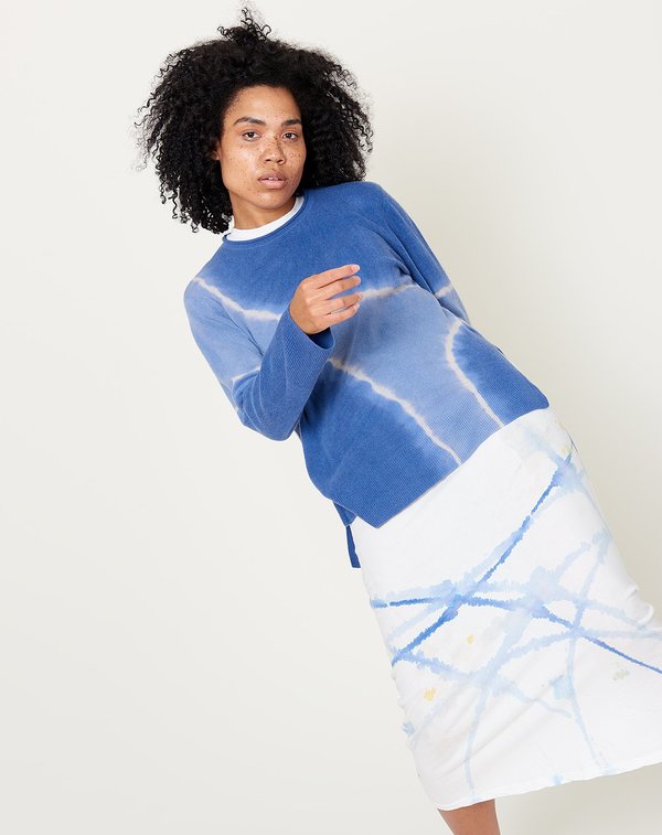 Raquel Allegra Boyfriend Crew - Blue Tie Dye Raquel Allegra Boyfriend Crew - Blue Tie Dye