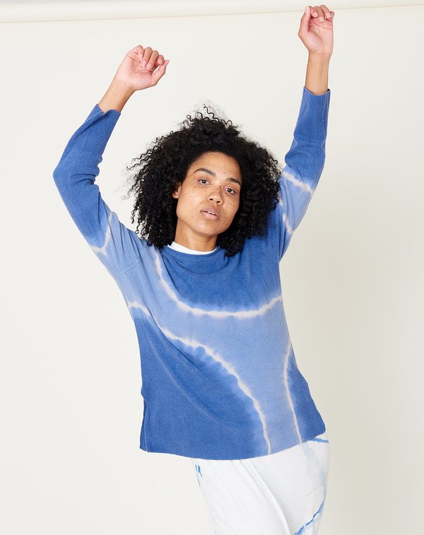 Raquel Allegra Boyfriend Crew - Blue Tie Dye Raquel Allegra Boyfriend Crew - Blue Tie Dye