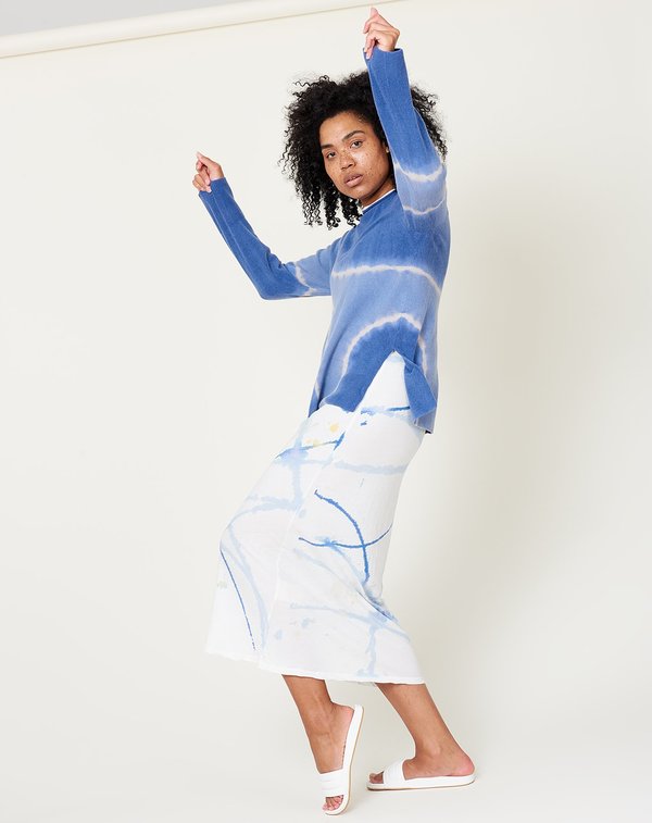 Raquel Allegra Boyfriend Crew - Blue Tie Dye Raquel Allegra Boyfriend Crew - Blue Tie Dye
