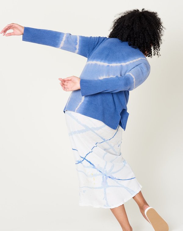 Raquel Allegra Boyfriend Crew - Blue Tie Dye Raquel Allegra Boyfriend Crew - Blue Tie Dye
