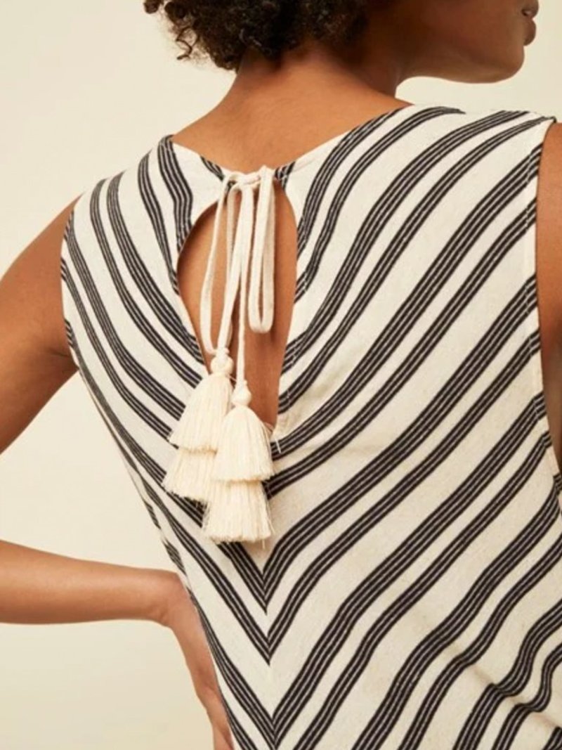 Great Plains Lumi Stripe Dress - Natural/Black