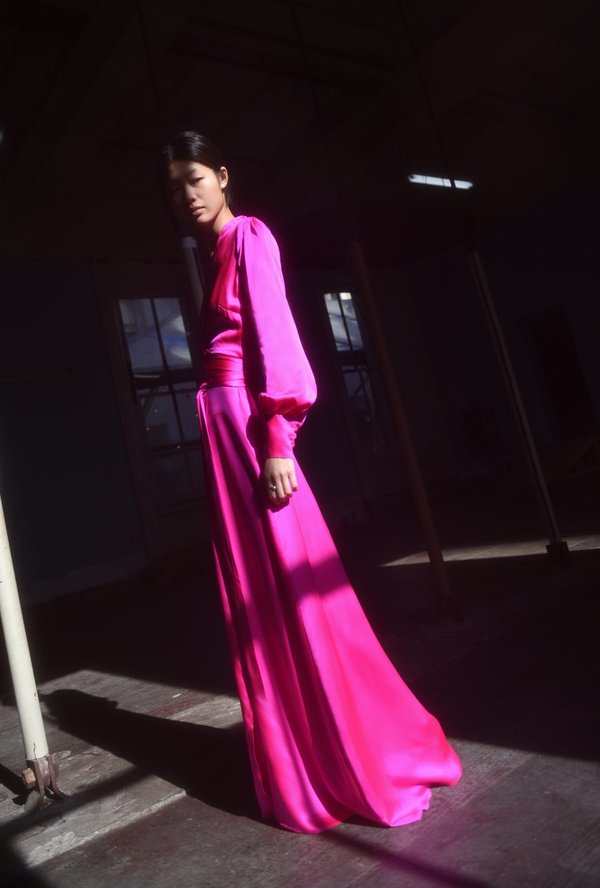 KAMPERETT ADELAIDE SILK MAXI WRAP DRESS - FUCHSIA KAMPERETT ADELAIDE SILK MAXI WRAP DRESS - FUCHSIA