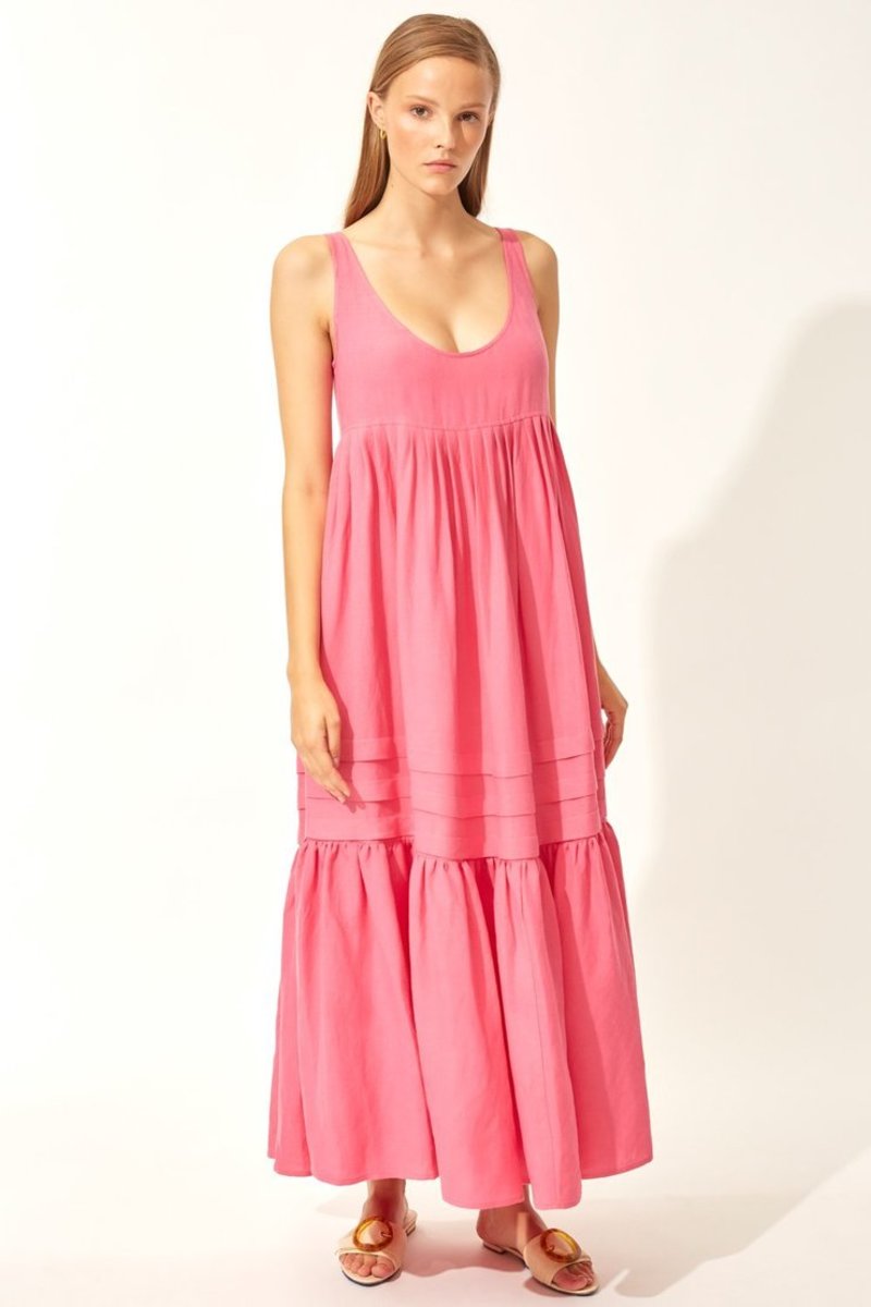 Solid and Striped Empire Linen Maxi Dress | Garmentory