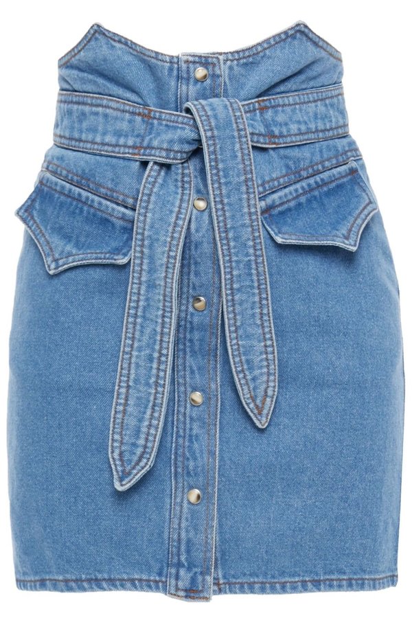nanushka denim skirt