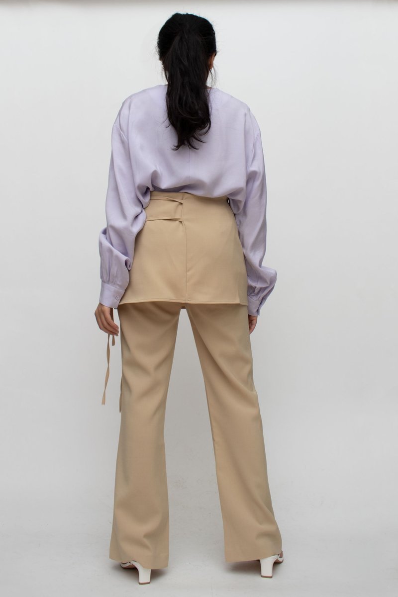 W A N T S Skirt Overlay Pants - Beige | Garmentory