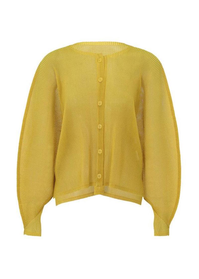 Issey Miyake Pleats Please Tatami July Cardigan - Yellow | Garmentory