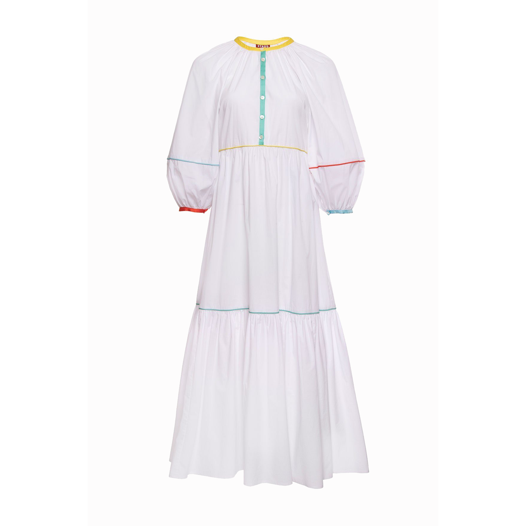 Staud Demi Dress - White/Multi | Garmentory Staud Demi Dress - White/Multi | Garmentory