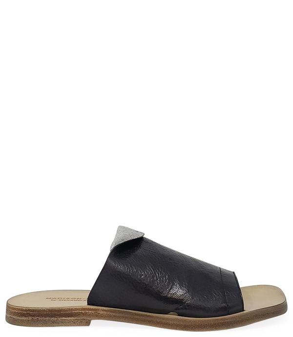Madison Maison By Silvano Sassetti Leather Sandal - Black/Silver Madison Maison By Silvano Sassetti Leather Sandal - Black/Silver