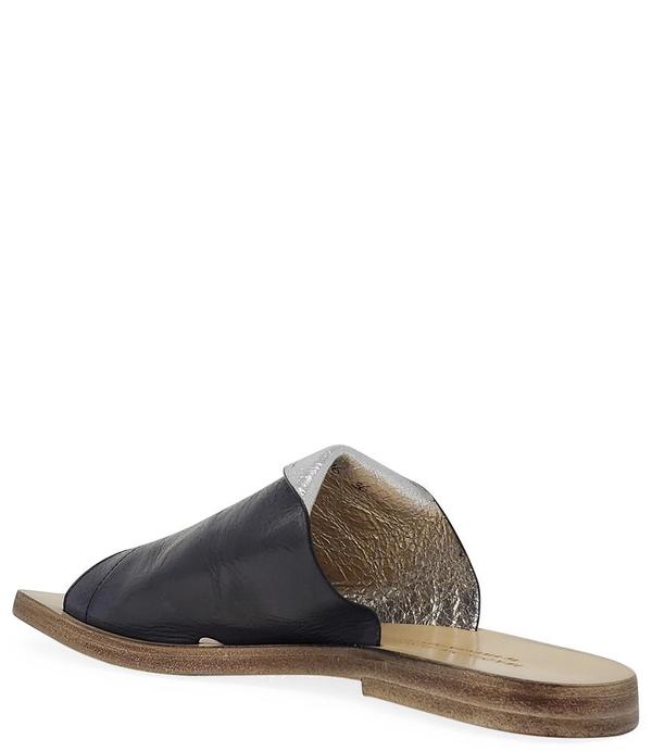 Madison Maison By Silvano Sassetti Leather Sandal - Black/Silver Madison Maison By Silvano Sassetti Leather Sandal - Black/Silver