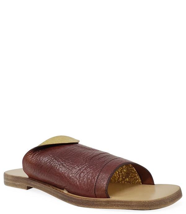 Madison Maison By Silvano Sassetti Leather Sandal - Brown/Gold Madison Maison By Silvano Sassetti Leather Sandal - Brown/Gold