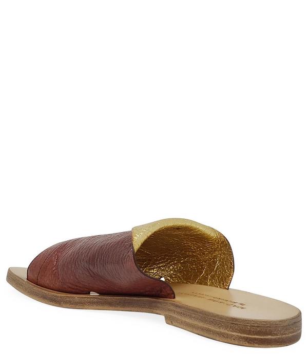 Madison Maison By Silvano Sassetti Leather Sandal - Brown/Gold Madison Maison By Silvano Sassetti Leather Sandal - Brown/Gold