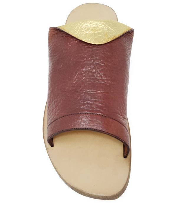 Madison Maison By Silvano Sassetti Leather Sandal - Brown/Gold Madison Maison By Silvano Sassetti Leather Sandal - Brown/Gold