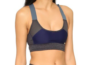 VPL Neo Gridlock Bra: Charcoal Marl x Blue VPL Neo Gridlock Bra: Charcoal Marl x Blue