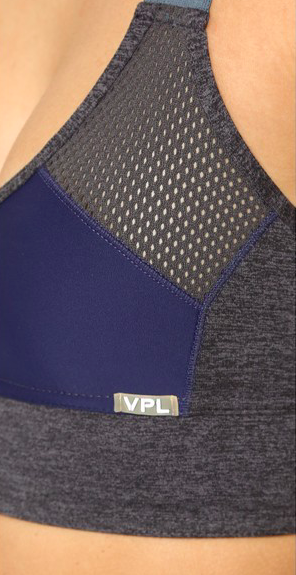VPL Neo Gridlock Bra: Charcoal Marl x Blue VPL Neo Gridlock Bra: Charcoal Marl x Blue
