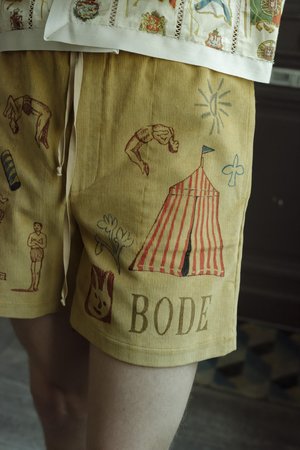 BODE Hand Drawn Senior Cords Rugby Shorts | Garmentory