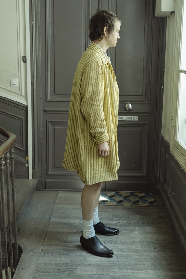 BODE Mashroo Stripe Overcoat - Yellow BODE Mashroo Stripe Overcoat - Yellow