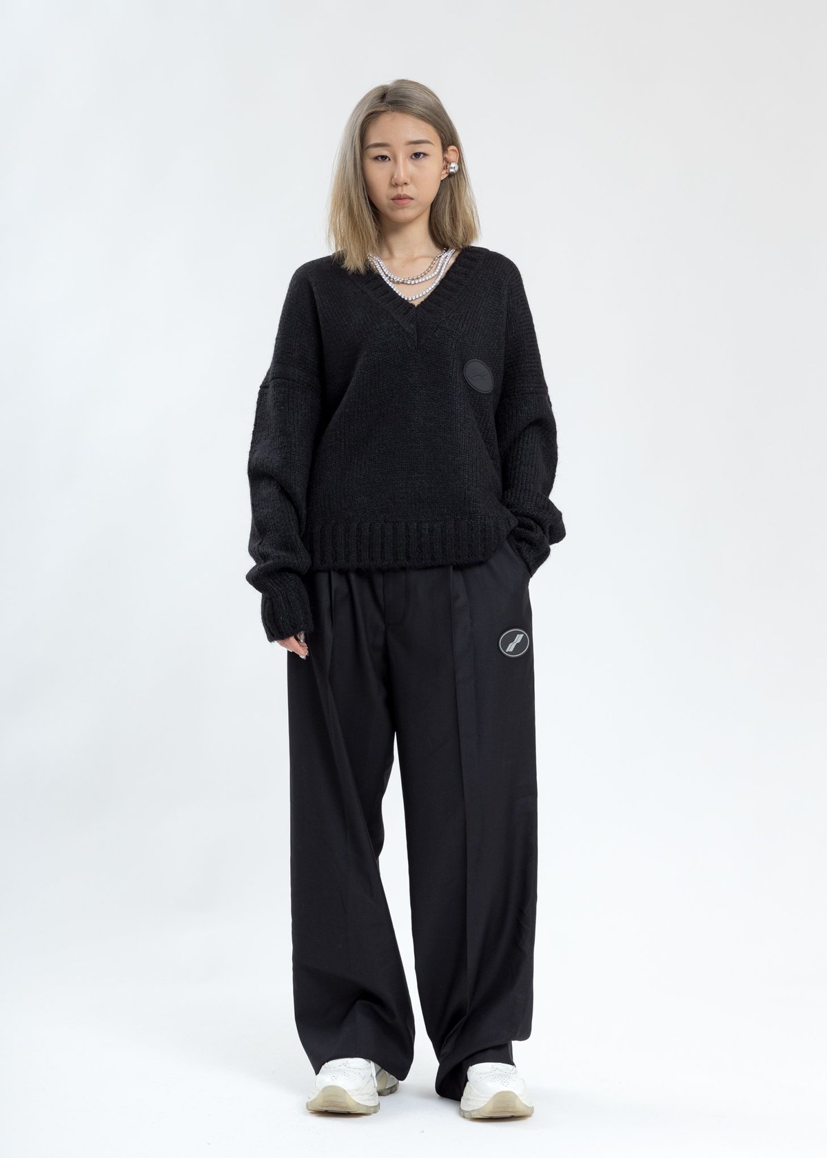 S【WE11DONE】LOGO TROUSERS／新品タグ付／送料込み we11done Logo Trousers - Black | Garmentory