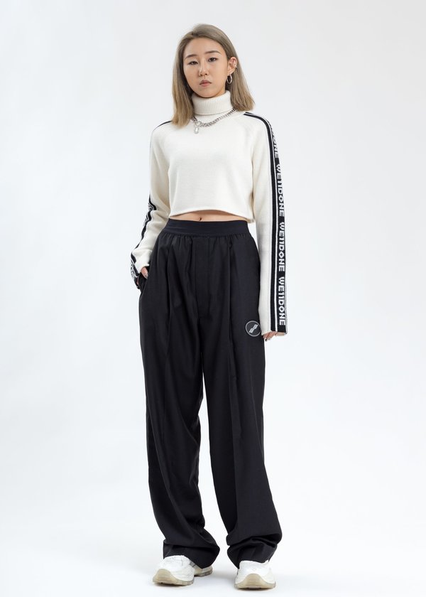 S【WE11DONE】LOGO TROUSERS／新品タグ付／送料込み we11done Logo Trousers - Black | Garmentory