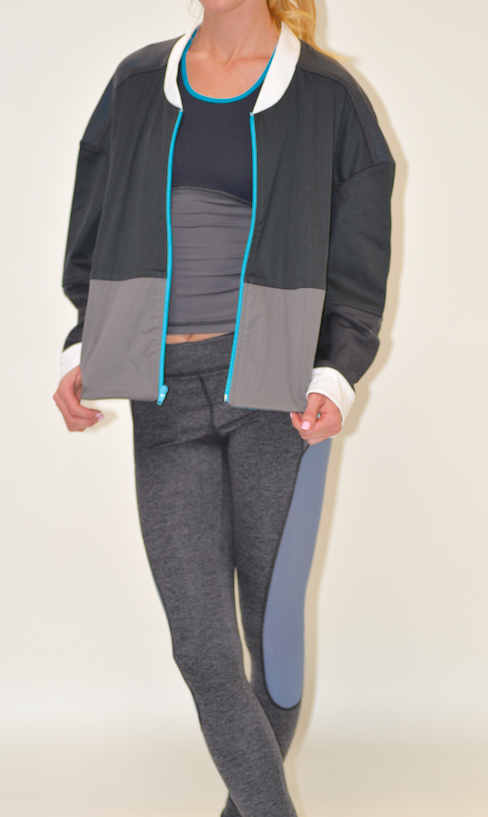 VPL Panopoly Jacket: Black & Turquoise Zipper VPL Panopoly Jacket: Black & Turquoise Zipper