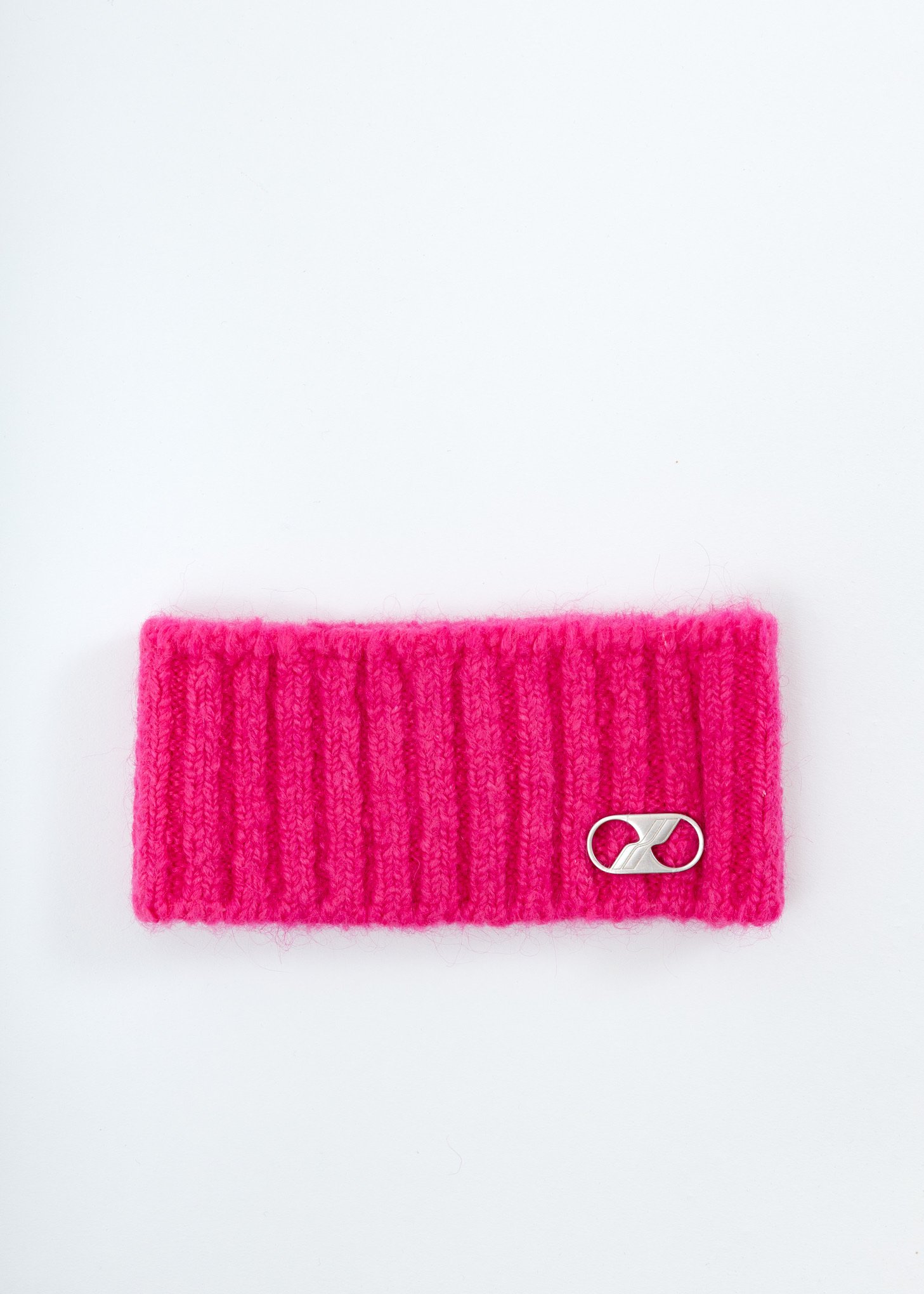 we11done Embroidered Metal Logo Hairband - Pink | Garmentory display picture 1
