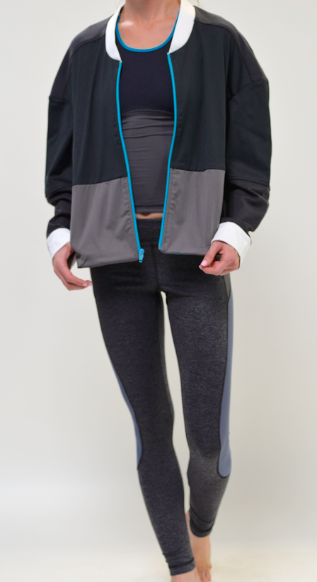 VPL Panopoly Jacket: Black & Turquoise Zipper VPL Panopoly Jacket: Black & Turquoise Zipper