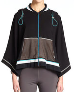 VPL Zip Hood Throw: Black x Turquoise VPL Zip Hood Throw: Black x Turquoise