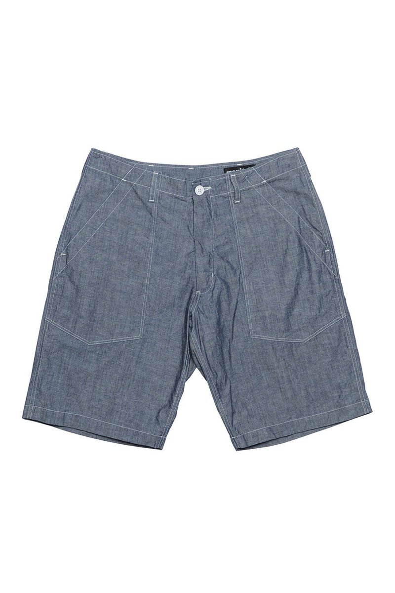 Monitaly Cotton Fatigue Shorts - Chambray 