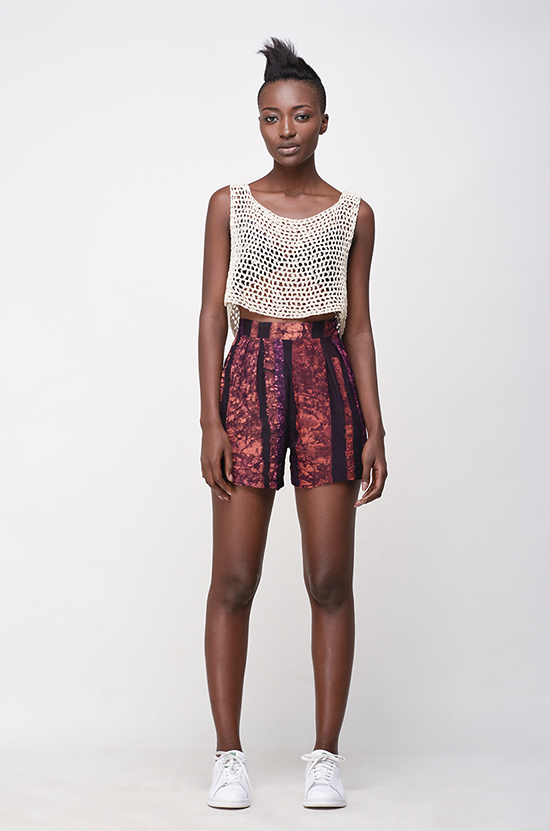 Osei-Duro Parva Shorts in Carmine Parallel Osei-Duro Parva Shorts in Carmine Parallel