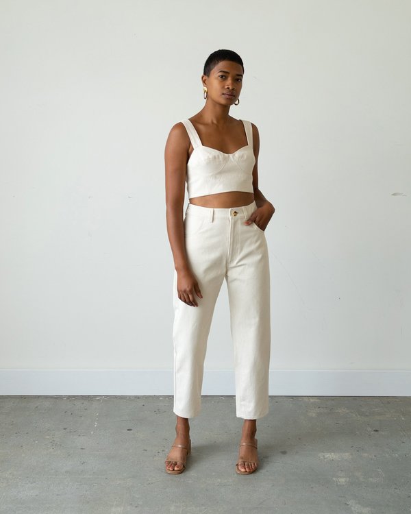 Waltz Bralette Top - Natural Denim Waltz Bralette Top - Natural Denim