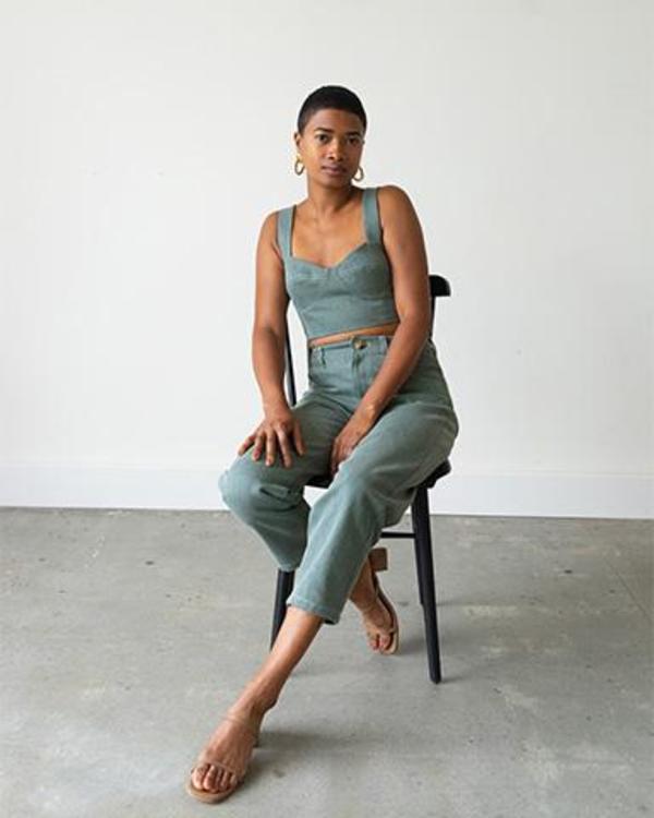 Waltz Bralette Top - Sage Denim Waltz Bralette Top - Sage Denim