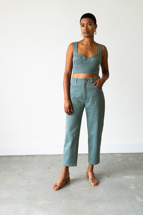 Waltz Bralette Top - Sage Denim Waltz Bralette Top - Sage Denim