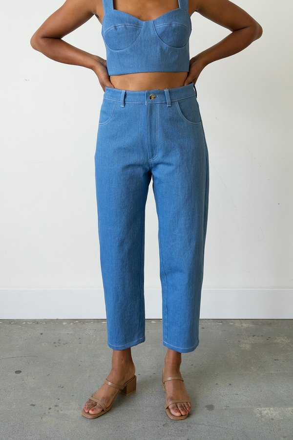 Waltz Carrot Jean - French Blue Denim Waltz Carrot Jean - French Blue Denim