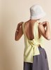 KAAREM Stigma Layered Back Knot Tie Tank - Lemon - Thumbnail 1