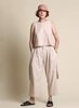 KAAREM Waxy Pleated Tapered Cropped Pant - Dark Cream - Thumbnail 1