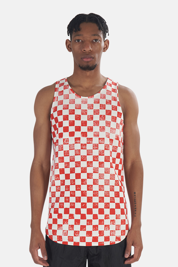 Jungmaven Checkerboard Tank Top - Red Checkerboard Jungmaven Checkerboard Tank Top - Red Checkerboard