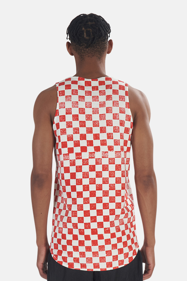 Jungmaven Checkerboard Tank Top - Red Checkerboard Jungmaven Checkerboard Tank Top - Red Checkerboard