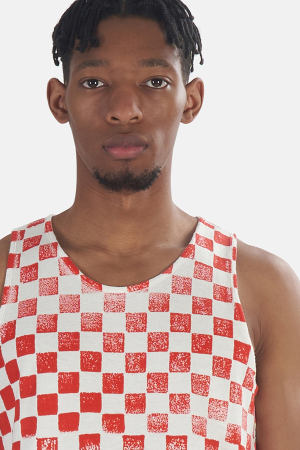 Jungmaven Checkerboard Tank Top - Red Checkerboard Jungmaven Checkerboard Tank Top - Red Checkerboard