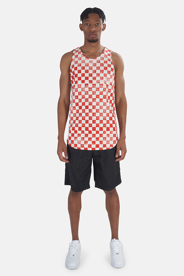 Jungmaven Checkerboard Tank Top - Red Checkerboard Jungmaven Checkerboard Tank Top - Red Checkerboard