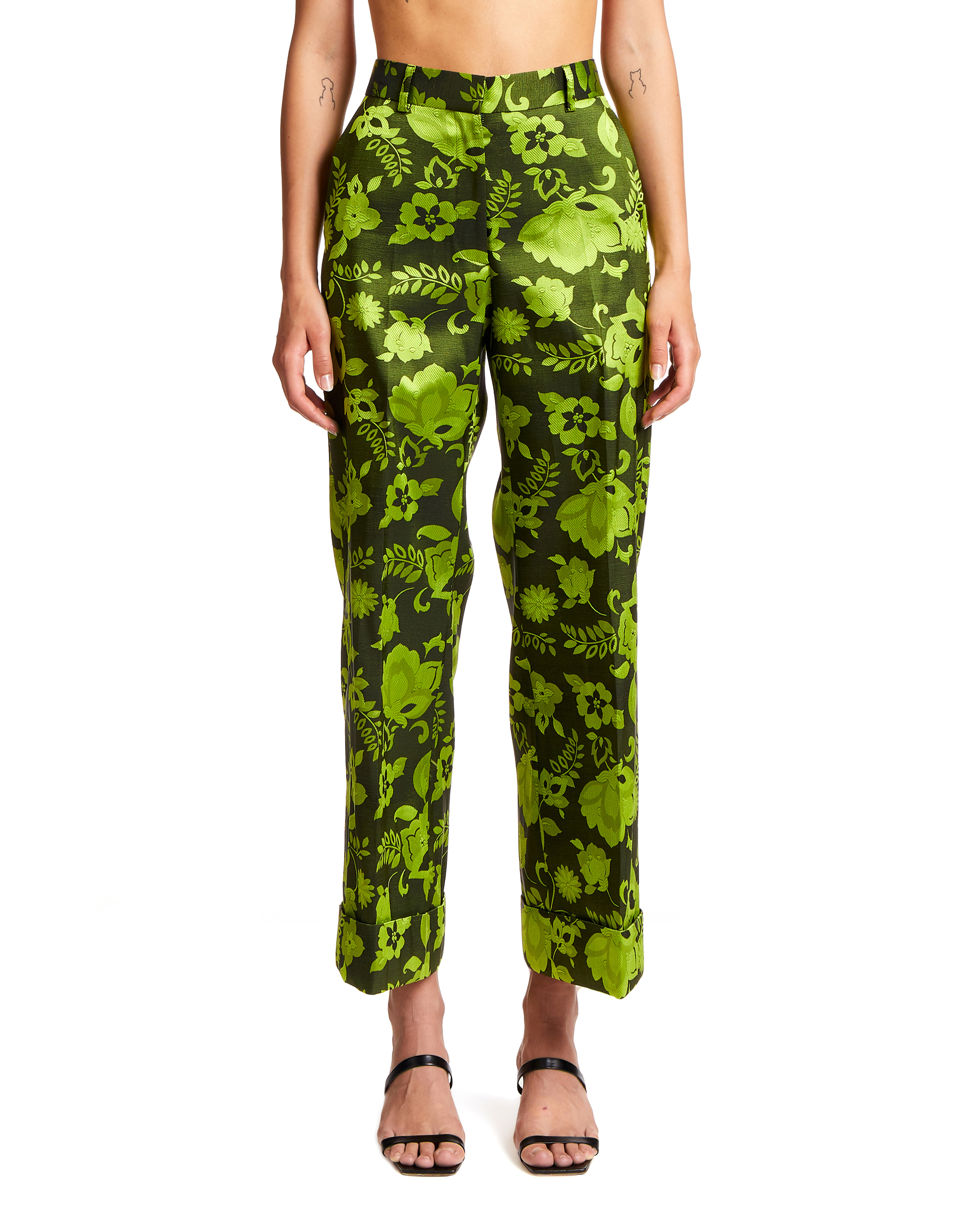 Dries Van Noten Jacquard Pants - Green | Garmentory